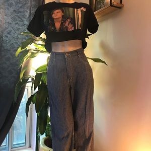 High waisted striped twik pants
